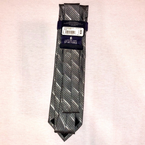Stafford Madison Stripe Silver Tie - Picture 2 of 2